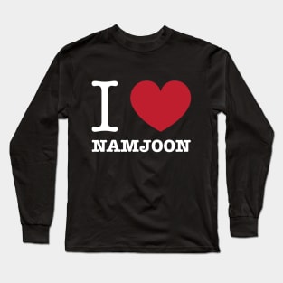 I love BTS Namjoon typography white Morcaworks Long Sleeve T-Shirt